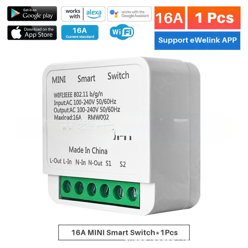 Yiweilian Wifi minilüliti moodul kahekordse juhtimisega taimeri lüliti valguse rakenduse juhtimine toetab hääljuhtimist