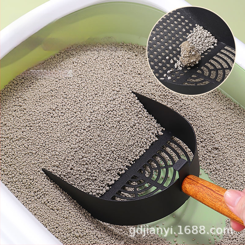 Kačių kraiko nerūdijančio plieno kačių kraiko kastuvas anglies kastuvas kastuvo šūdas bentonitas tofu mišrus smėlis kastuvo šūdas medinė rankena kačių kastuvo gamintojai