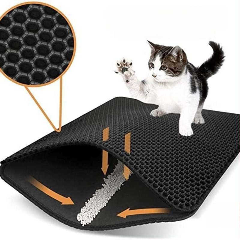 Populaarne Eva kahekihiline lemmikloomade kärgstruktuuriga auguga pritsmekindel kassiliivamatt, pestav takjapaelaga kahepoolne kassiliivakast