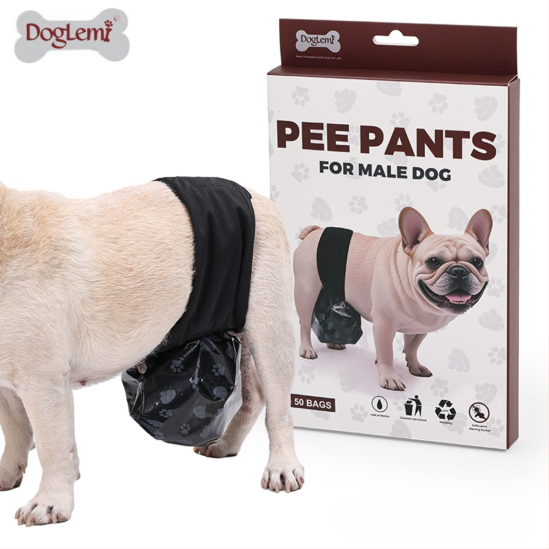 Hingav ja veekindel isaskoera uriinikogumiskott, automaatne uriinikogumisaluspesu isastele koertele, reguleeritava elastse ribaga lemmikloomade aluspesu