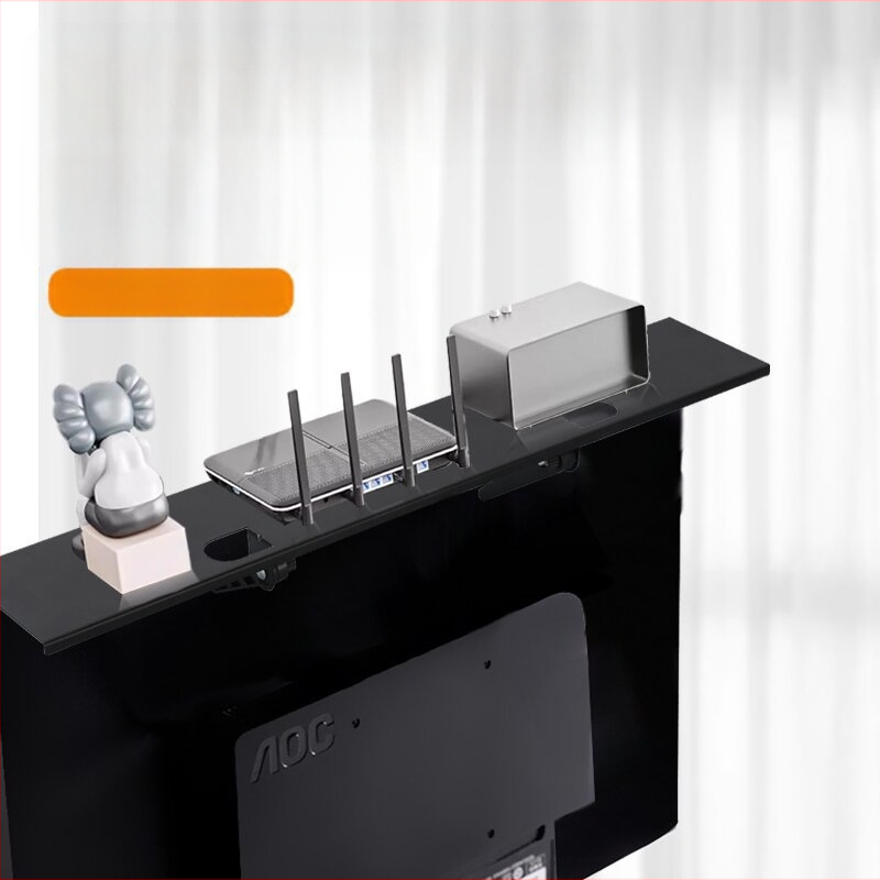 Löögivaba teleri digiboksi hoiuriiul paksendatud külmvaltsitud terasest arvutimonitori ülemise ruuteri kronstein