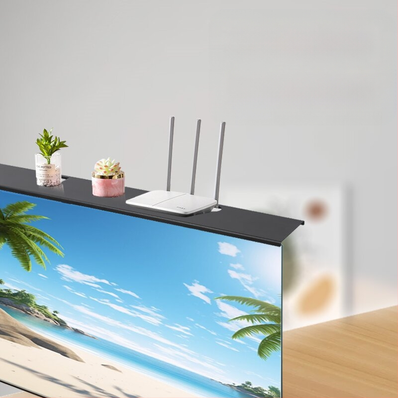 Löögivaba teleri digiboksi hoiuriiul paksendatud külmvaltsitud terasest arvutimonitori ülemise ruuteri kronstein