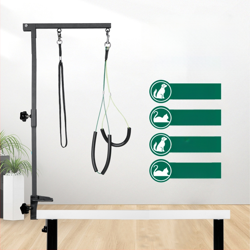 Kokkupandav lemmikloomade trimmimisklamber, fikseeritud poomiga koerale, mugav roostevabast terasest klamber, reguleeritav klamber