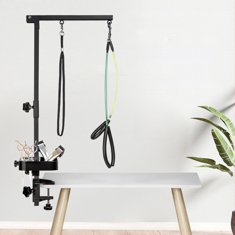 Kokkupandav lemmikloomade trimmimisklamber, fikseeritud poomiga koerale, mugav roostevabast terasest klamber, reguleeritav klamber