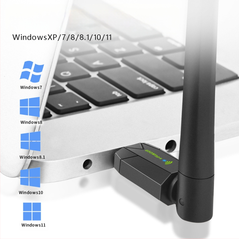 Placă de rețea wireless USB cu dublă frecvență, 650 m, fără driver, adaptor de rețea wireless WiFi 5G pentru computer desktop