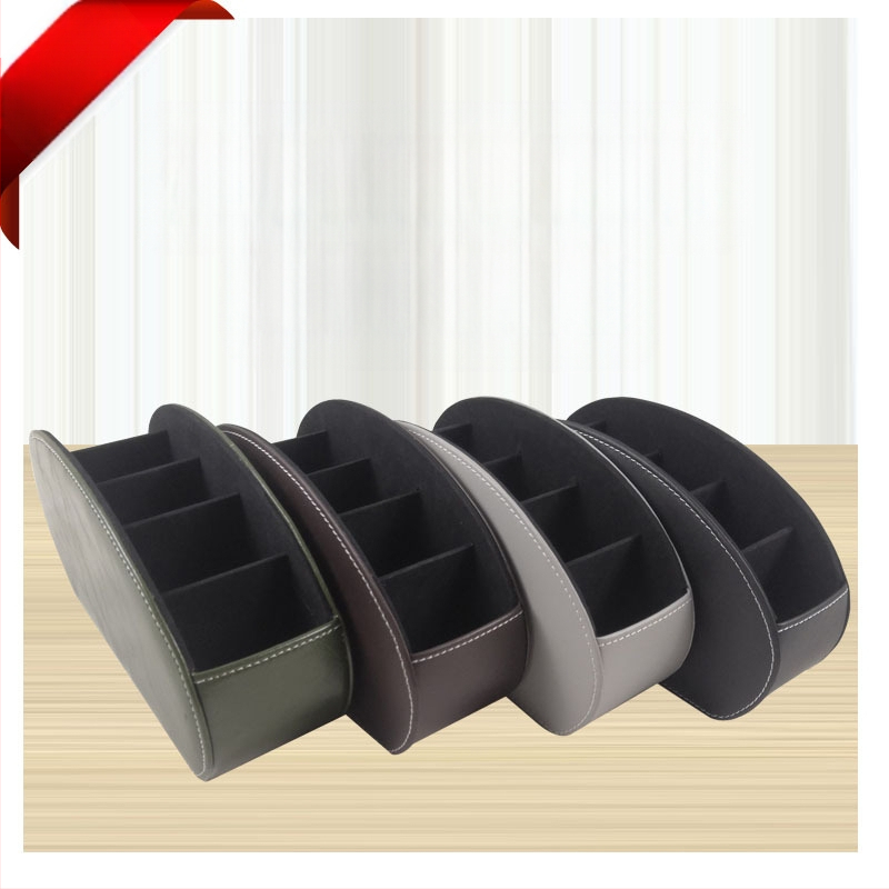 Gyári közvetlen értékesítésű bőr asztali tárolódoboz kozmetikumok tárolására és szervezésére szolgáló irodai multifunkcionális PU távirányítós tárolódoboz