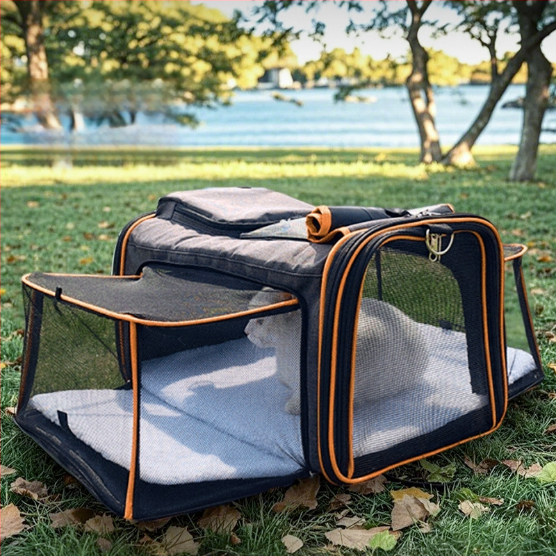 Kassikott Väljaminev kaasaskantav kassi seljakott Kokkupandav lemmikloomakott Laiendatav lemmikloomapesa Hingav ruudukujuline laiendatav koerakott