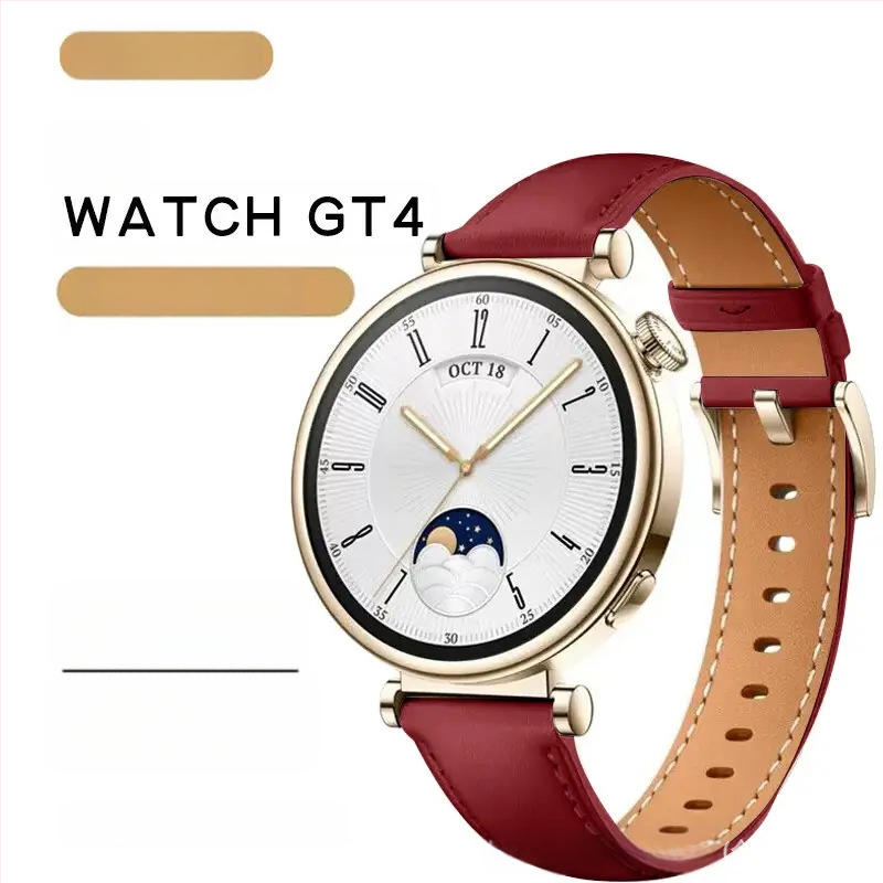 Piemērots Huawei Gt4/Gt5 pulksteņa siksniņai, Watch Gt6 sieviešu modelim, īstas ādas vīriešu oriģinālais 41 mm/46 mm