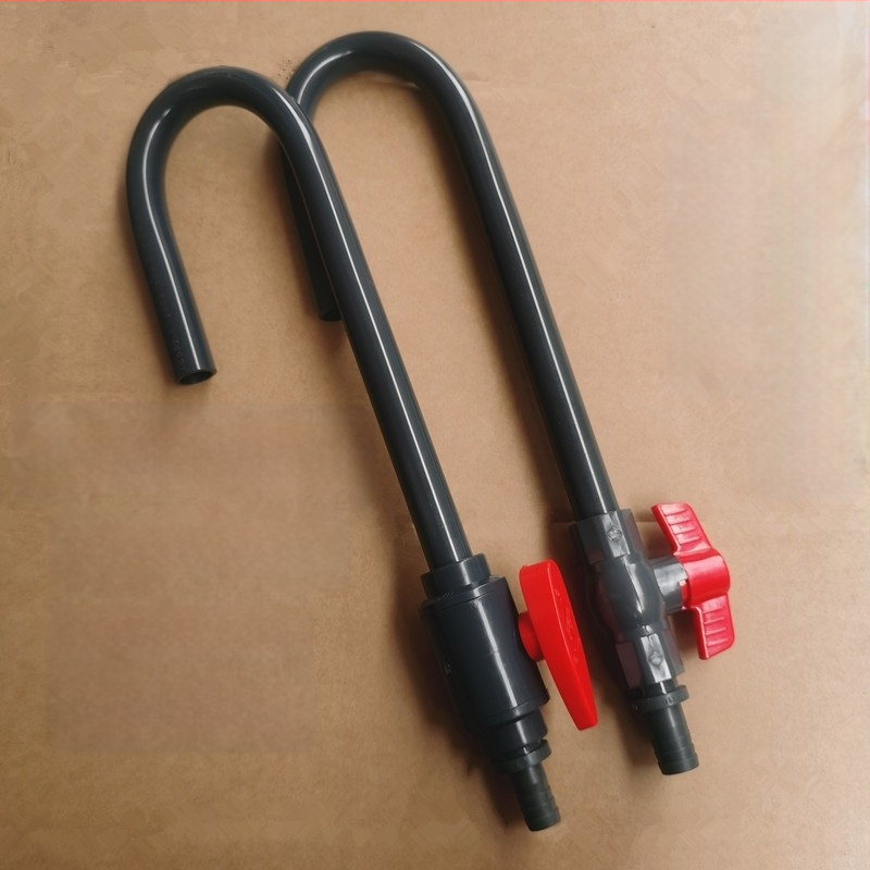 Akvariumo vandens pildymo įtaisas su jungikliu, alkūniniu kabliu, vandens keitimo vamzdis, montuojamas ant sienos, vandens pildymo vamzdis, vandens pildymo alkūnė, akvariumo priedai