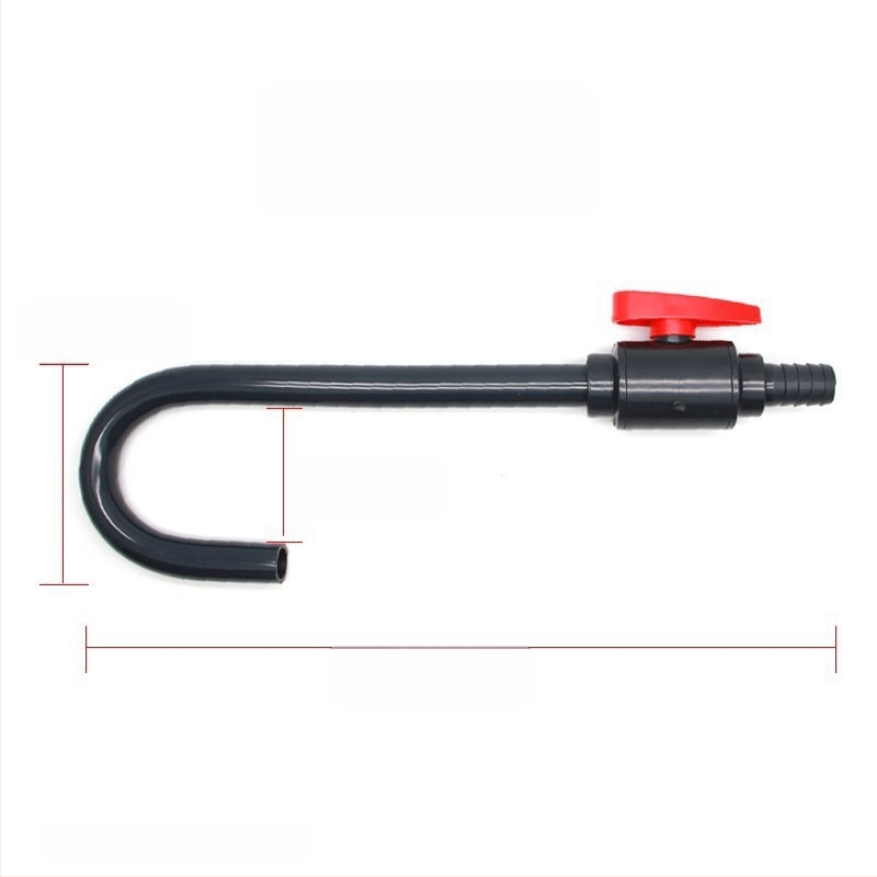 Akvariumo vandens pildymo įtaisas su jungikliu, alkūniniu kabliu, vandens keitimo vamzdis, montuojamas ant sienos, vandens pildymo vamzdis, vandens pildymo alkūnė, akvariumo priedai
