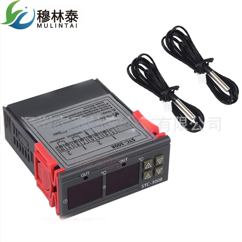 STC-3008 компютърен цифров дисплей интелигентен двоен контрол електронен термостат двоен дисплей двоен температурен регулируем температурен контролер