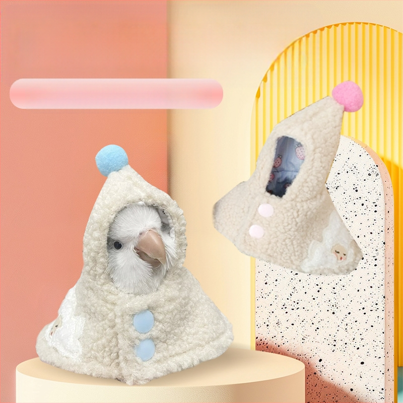 Papūgos apsiaustas, medvilninė lėlė, mieli drabužiai, tigro odos juodas fenikso apsiaustas, ėriuko plaukų gobtuvas, pilna platforma, tiesioginis pristatymas