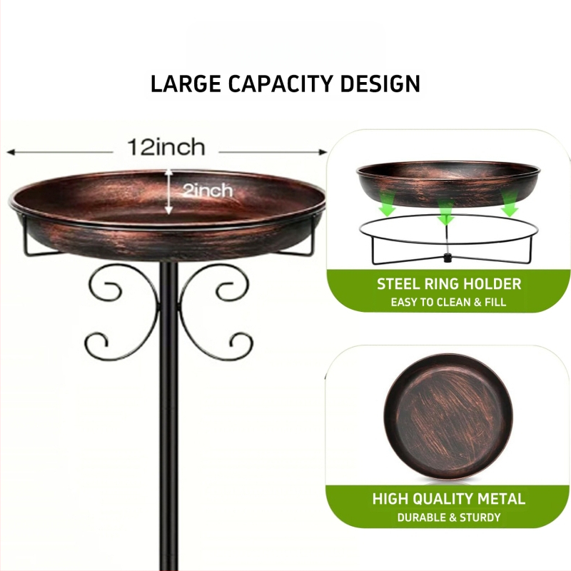 Határokon átnyúló Amazon fém talajmadáretető madárkád vas kézműves kültéri udvari nagykereskedelmi gyártó