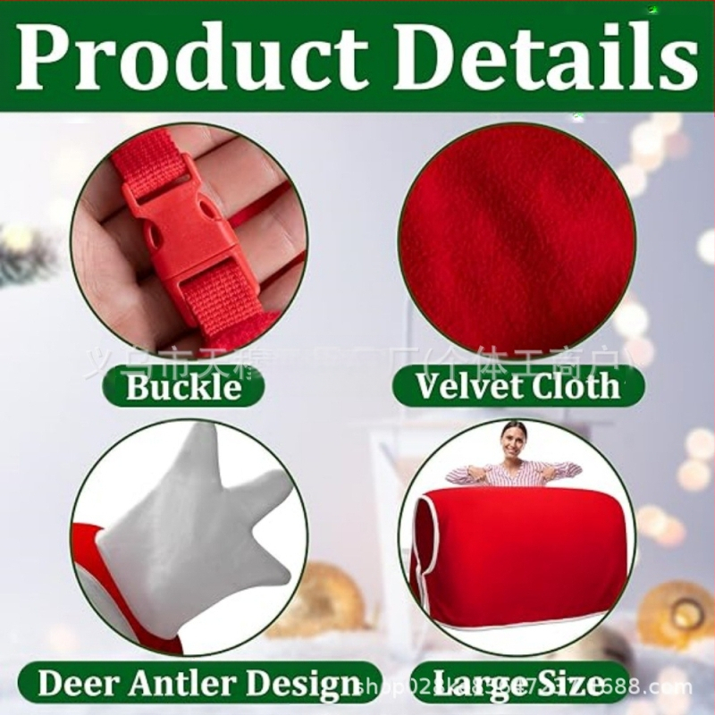 5 pct/6 pct Коледен костюм за кон, опаковка за конски крак, подложка за седло Snata за празнични парти консумативи