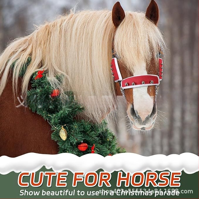 Трансгранично ново коледно покривало за юзда, покривало за юзда от полар, покривало за камбанка за парада на Дядо Коледа