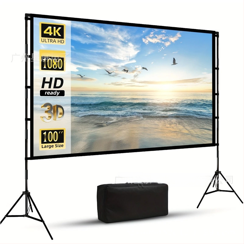 [Трансгранична доставка] Преносима стойка за външна проекция, 100 инча, за дома, офиса, къмпинга