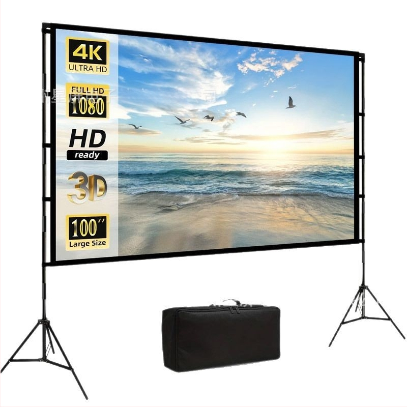 [Трансгранична доставка] Преносима стойка за външна проекция, 100 инча, за дома, офиса, къмпинга