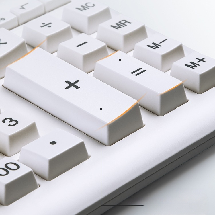 Голям калкулатор за офис употреба, счетоводство, бял, сладък, захранван със слънчева енергия, гласово управление, произношение от реален човек, за бизнес офис употреба