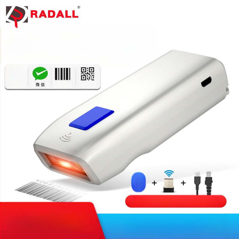 Kaasaskantav skanner Bluetooth-traadita skanner Käeshoitav skanner Ühemõõtmeline ja kahemõõtmeline ekspresslao vöötkoodi skaneerimispüstol