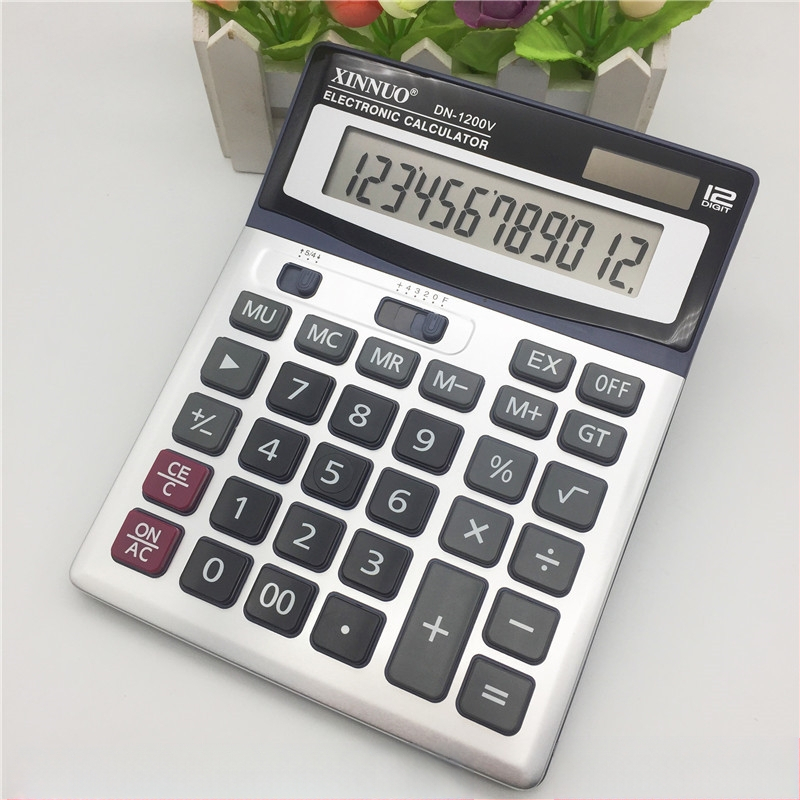 Xinnuo Dn-1200V Solar 12-цифрен офис калкулатор, фирмен модул, подарък, лого, рекламен компютър