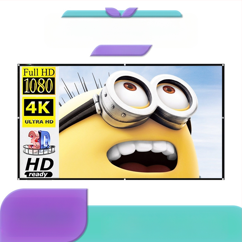 Проста метална анти-светлинна завеса 60 инча 70 инча 80 инча 90 инча 100 инча 120 инча сгъваема хартиена тръбна завеса проектор