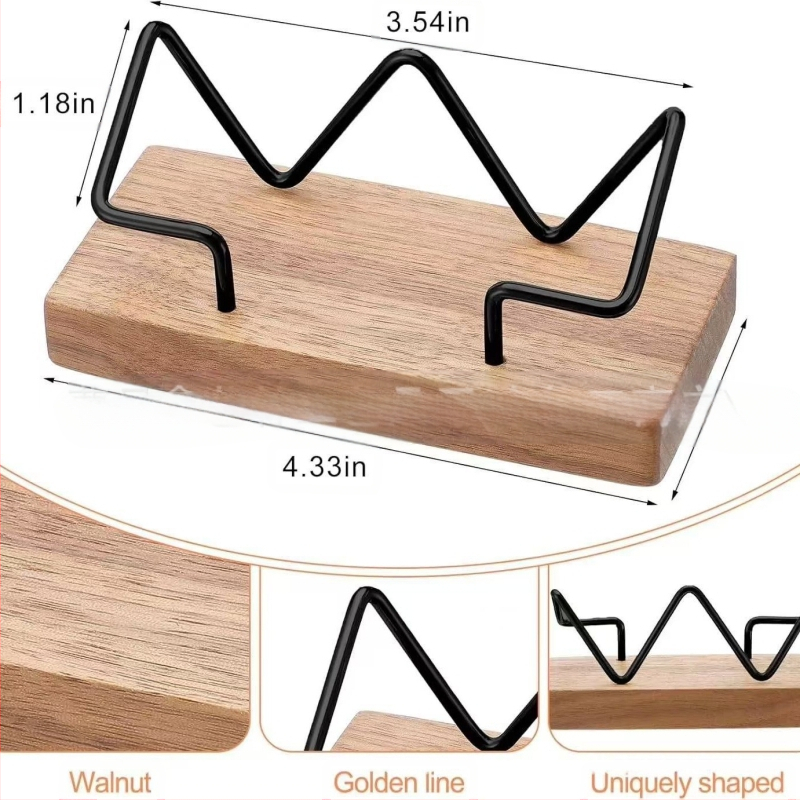 Puidust visiitkaardiümbris, must pähklipuust messingist, loominguline lauakontori visiitkaardihoidja, visiitkaartide alus, lauakontori visiitkaart