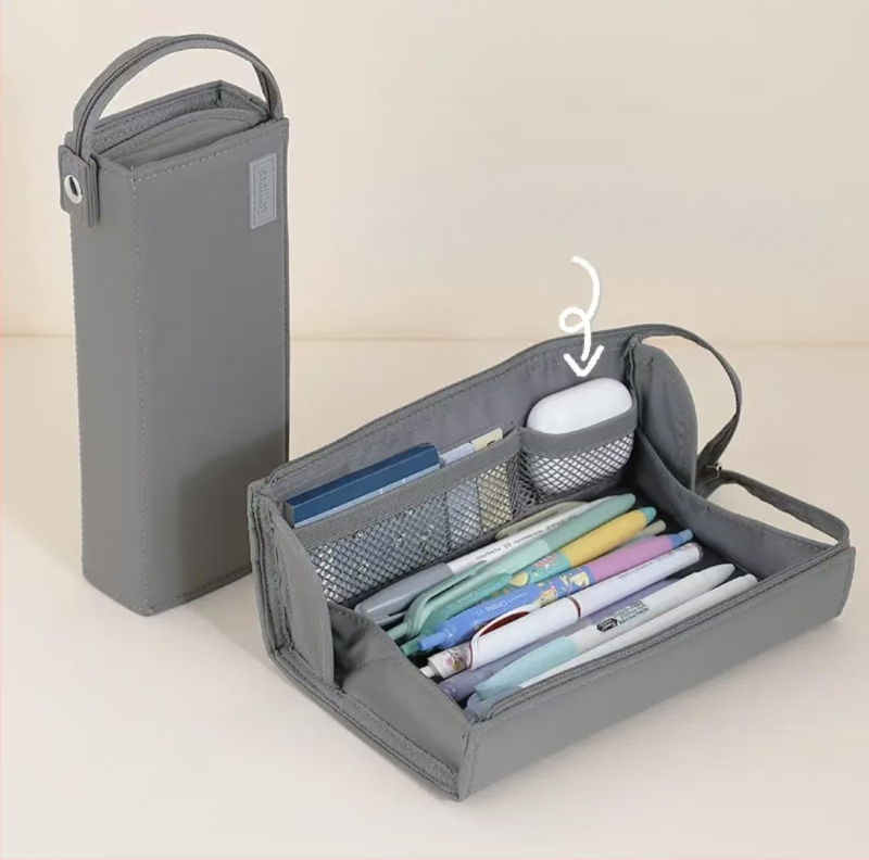 Kokuyo horisontaalse avausega suure avaga pliiatsikarp, lihtne Jaapani stiilis suure mahutavusega kirjatarbed põhikooliõpilastele, multifunktsionaalne