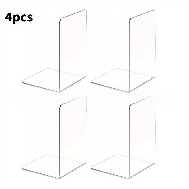 Небрежна и креативна акрилна прозрачна матирана L-образна вертикална стойка за книги, рамка за студентско бюро