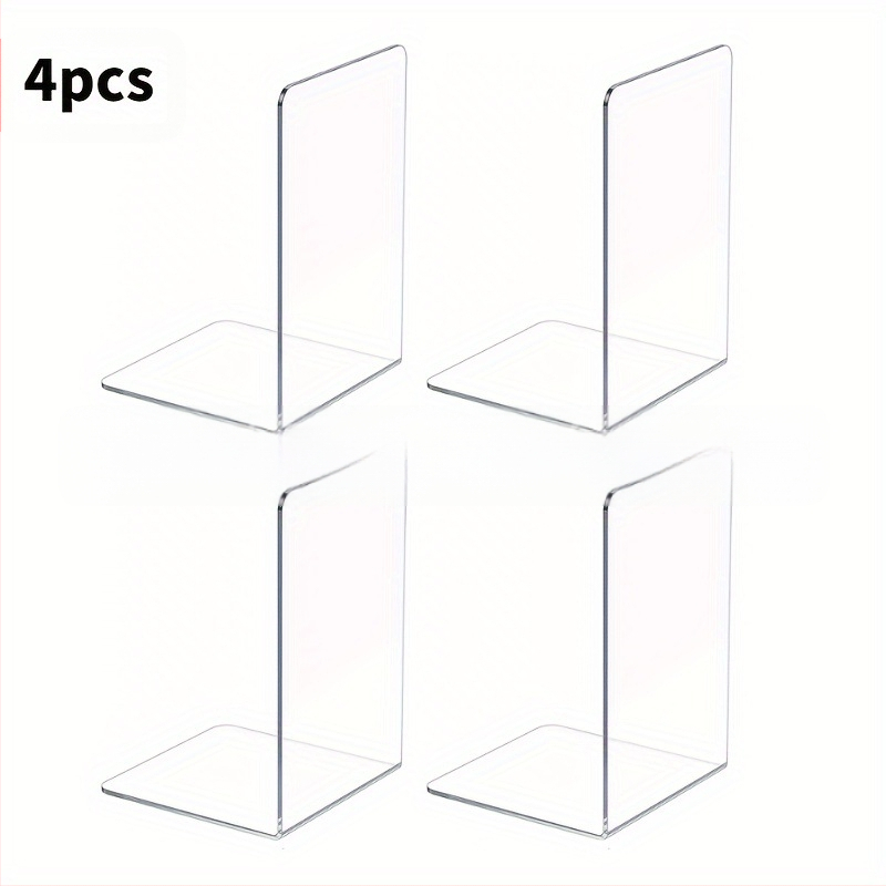 Небрежна и креативна акрилна прозрачна матирана L-образна вертикална стойка за книги, рамка за студентско бюро