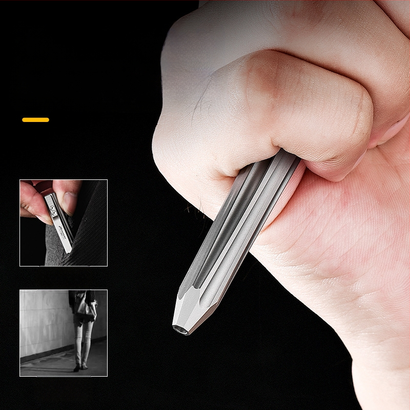 Titaanisulamist taktikaline pliiats, libisev dekompressiooniga signatuurpliiats, Pioneer Edc isikupärastatud värviline enesekaitse taktikaline pliiats