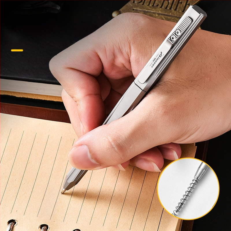 Titaanisulamist taktikaline pliiats, libisev dekompressiooniga signatuurpliiats, Pioneer Edc isikupärastatud värviline enesekaitse taktikaline pliiats