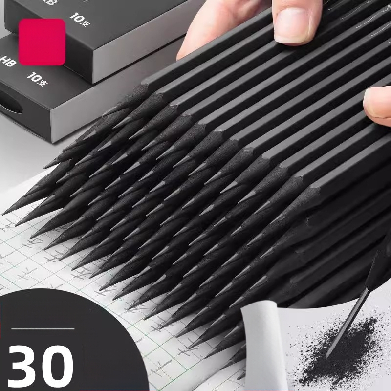 „Deli New Sai“ juodo medžio šešiakampis strypas, 2B rašymo pieštukas, grafitinis švinas, HB, juodos spalvos, itin ryškios spalvos (30 vnt./dėžutėje)