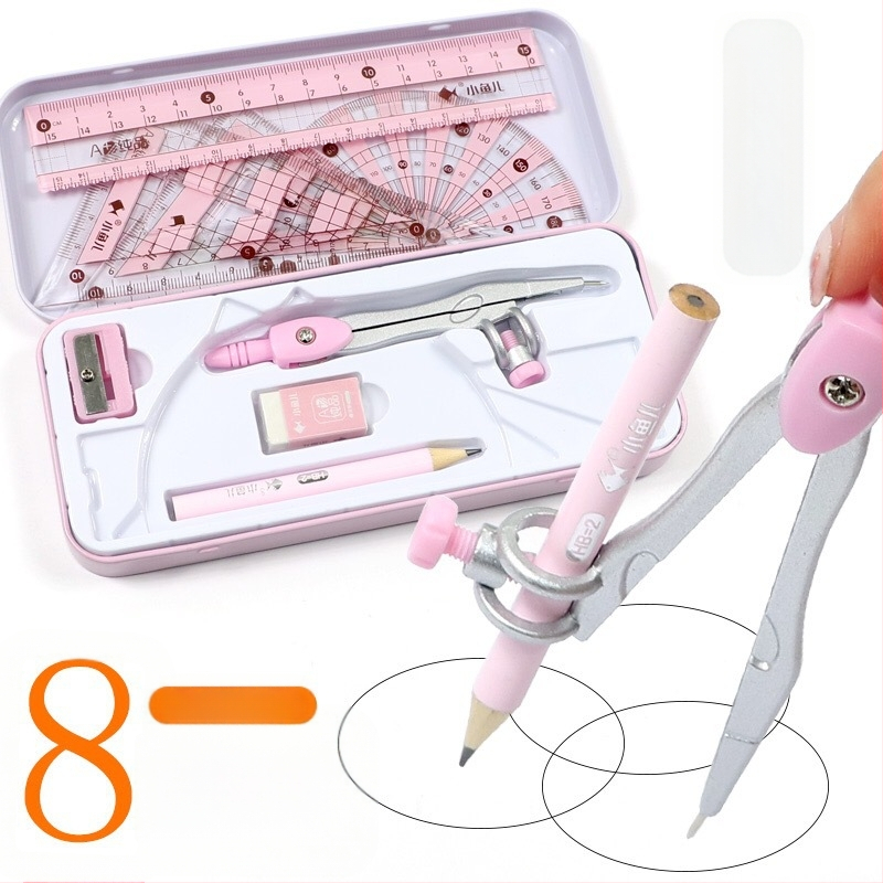 Sjaojuera svaiga pamatskolas skolēna zīmēšanas un gleznošanas 8 daļu cirkulis vidusskolas skolēna uzvalks, lineāls, trīsstūris, lineāls, kancelejas preces