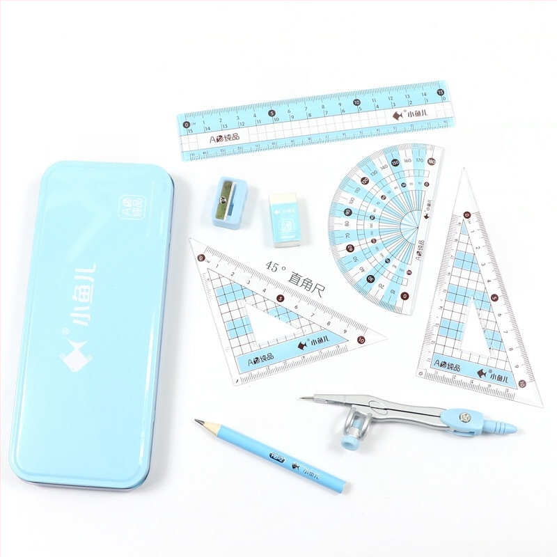 Sjaojuera svaiga pamatskolas skolēna zīmēšanas un gleznošanas 8 daļu cirkulis vidusskolas skolēna uzvalks, lineāls, trīsstūris, lineāls, kancelejas preces