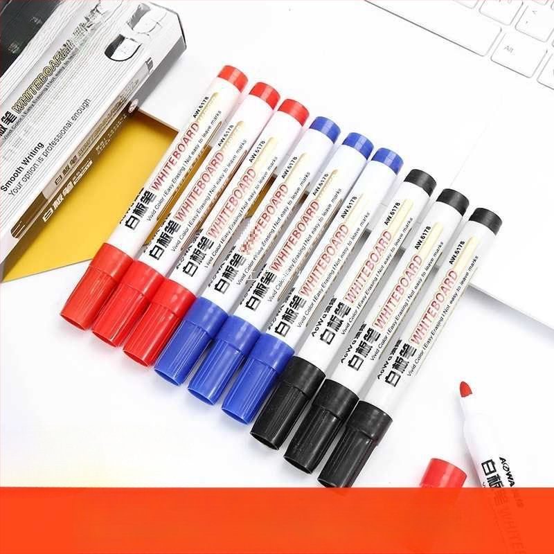 Baltos lentos rašiklis, ištrinamas vaikams, juoda spalva, mokytojo didelės talpos lentos rašiklis vandens pagrindu, teptukas baltai klasei