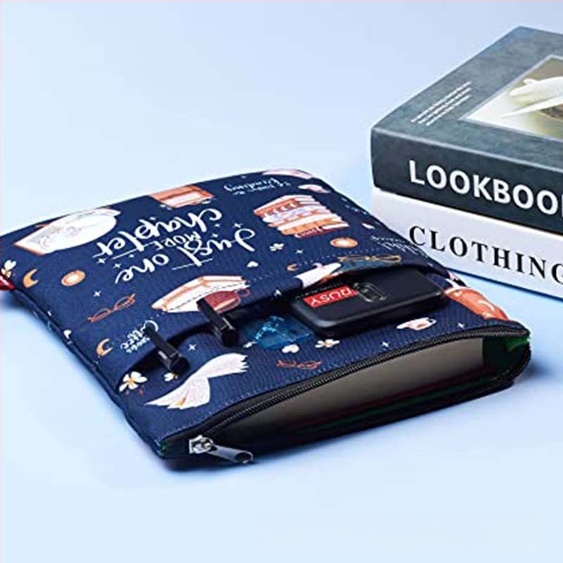 Εξώφυλλο βιβλίου με φερμουάρ και μπροστινή τσέπη, προστατευτικό κάλυμμα βιβλίου δώρου για λάτρεις των βιβλίων