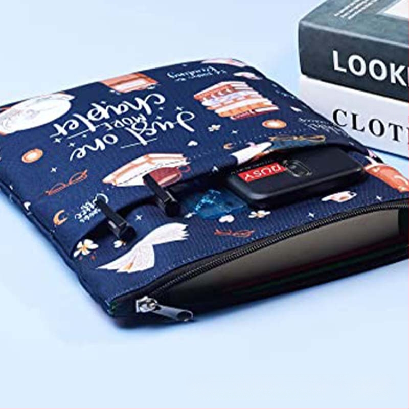 Εξώφυλλο βιβλίου με φερμουάρ και μπροστινή τσέπη, προστατευτικό κάλυμμα βιβλίου δώρου για λάτρεις των βιβλίων