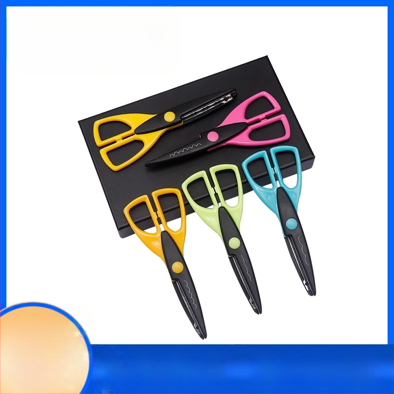 12, 12 tipuri de modele de tăiere, foarfece de artă de siguranță din plastic cu specificații multiple, foarfece creative pentru meșteșuguri, foarfece de hârtie