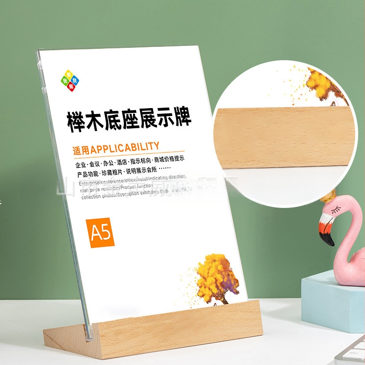 A4-es erős mágneses asztali tábla, kiállító tábla, asztali tábla, éttermi akril asztali kártyatartó, kétoldalas, L alakú asztali tábla állvány