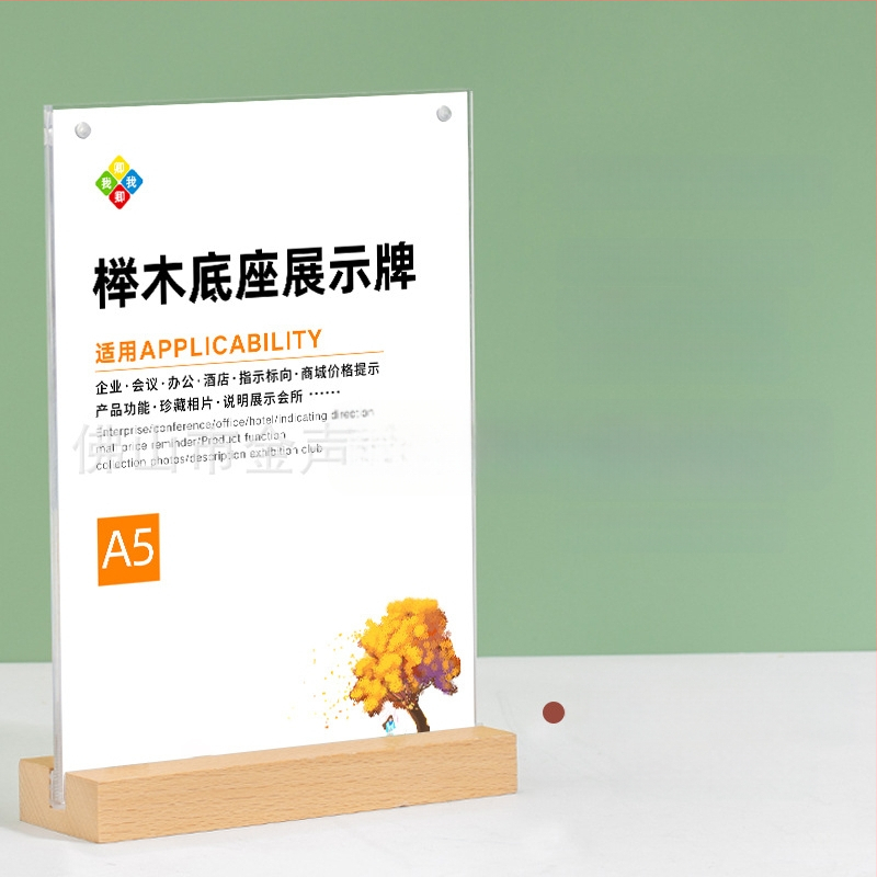 A4-es erős mágneses asztali tábla, kiállító tábla, asztali tábla, éttermi akril asztali kártyatartó, kétoldalas, L alakú asztali tábla állvány