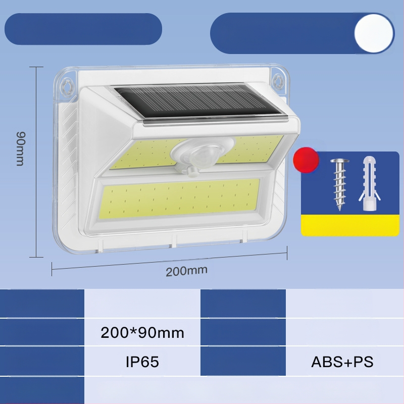 Kuum müük 2023 uus LED päikeseenergial töötav veekindel induktsioonlamp välistingimustes kasutatav sisehoovi seinalamp LED päikeseenergial töötav COB seinalamp
