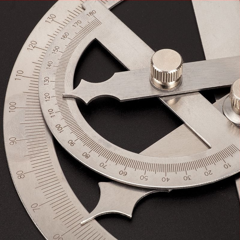Nurgajoonlaud, kaheharuline, roostevabast terasest nurgamõõtur, 180-kraadine reguleerimine, poolringikujuline indeksmõõtur, nurgamõõtur, multifunktsionaalne nurk