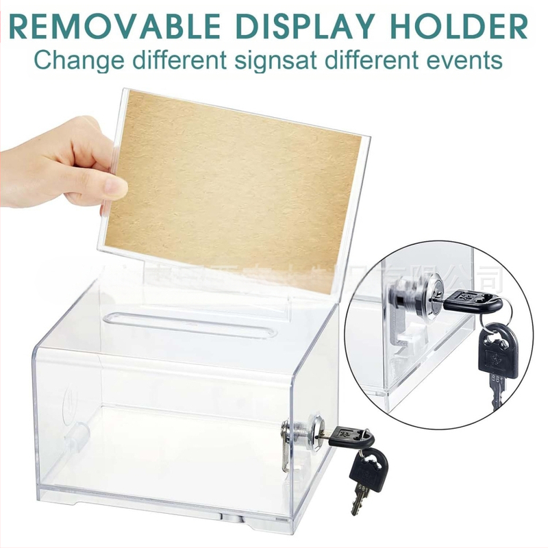 Akril adománygyűjtő doboz zárral, átlátszó szavazóláda, adománygyűjtő doboz, adománygyűjtő doboz, tároló doboz, szavazóláda, lottóláda