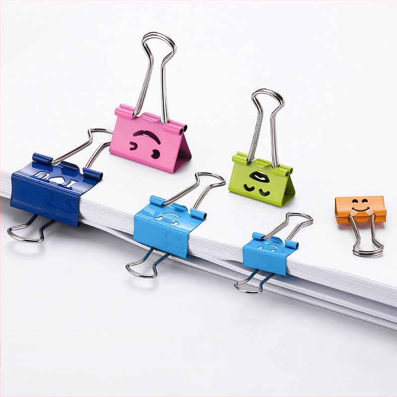 Didmeninė prekyba spalvotais ilgauodegiais segtukais, besišypsančio veido ilgauodegiais segtukais, apsaugančiais nuo uodegos, biuro segtukais, A4 formato aplankams.