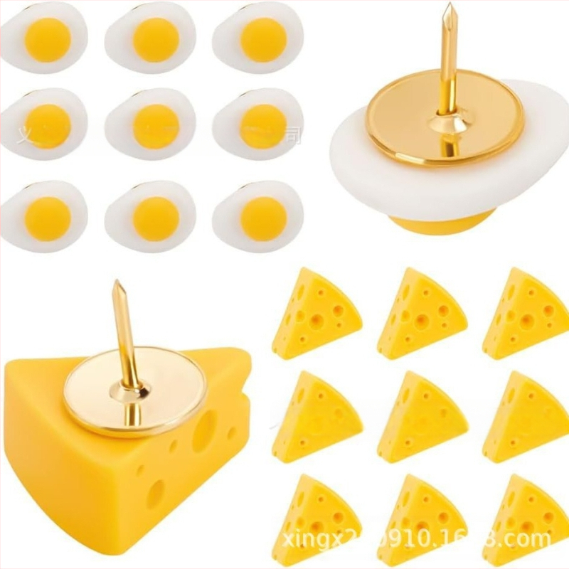 „Factory Direct“ kūrybingas mielas animacinis sūrio kiaušinio smeigtukas kamštinės lentos stumiamas nagų papuošalas rankų darbo „pasidaryk pats“ žemėlapio nagas