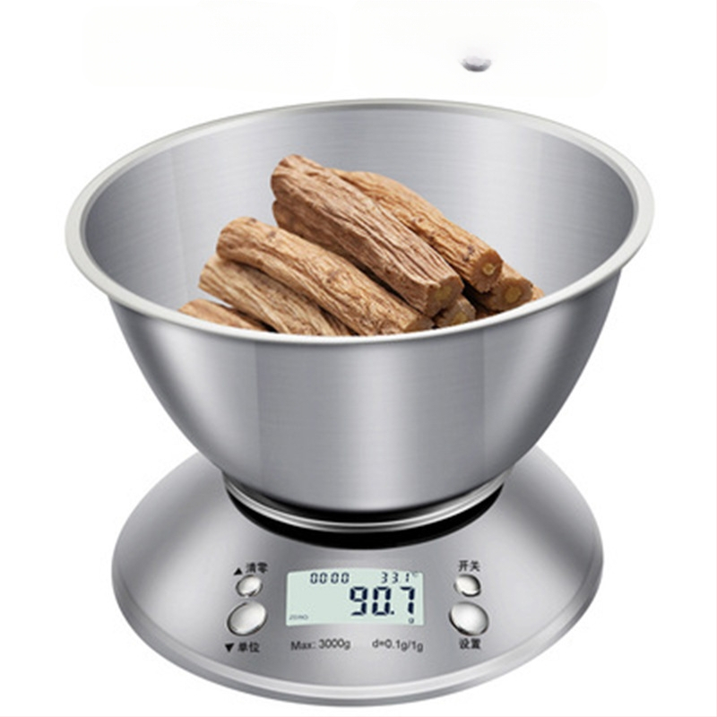 Buitinės nerūdijančio plieno virtuvės svarstyklės 5 kg su dubenėliu, kepimo svarstyklės, medicininės svarstyklės, daugiafunkcės elektroninės svarstyklės, sveriančios maisto produktus