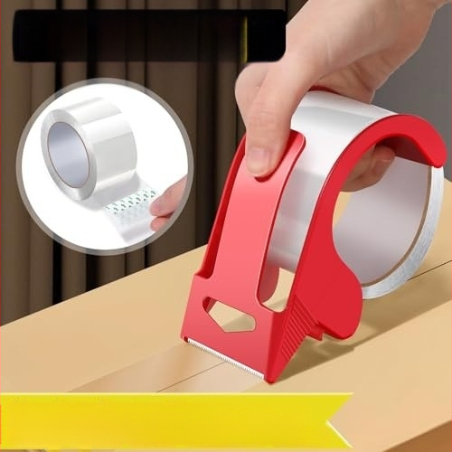 Skaidri pakavimo juosta su dozatoriumi siuntimui ir tvarkymui, skirta visų tipų dėžėms užklijuoti