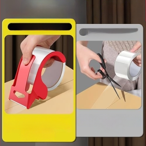 Skaidri pakavimo juosta su dozatoriumi siuntimui ir tvarkymui, skirta visų tipų dėžėms užklijuoti