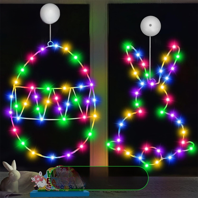 24 „Amazon“ velykinių kūrybingų kiaušinių triušių kaltinės geležies lempos LED šviesos baterijų dėžutės langų dekoravimo modeliavimo lempa