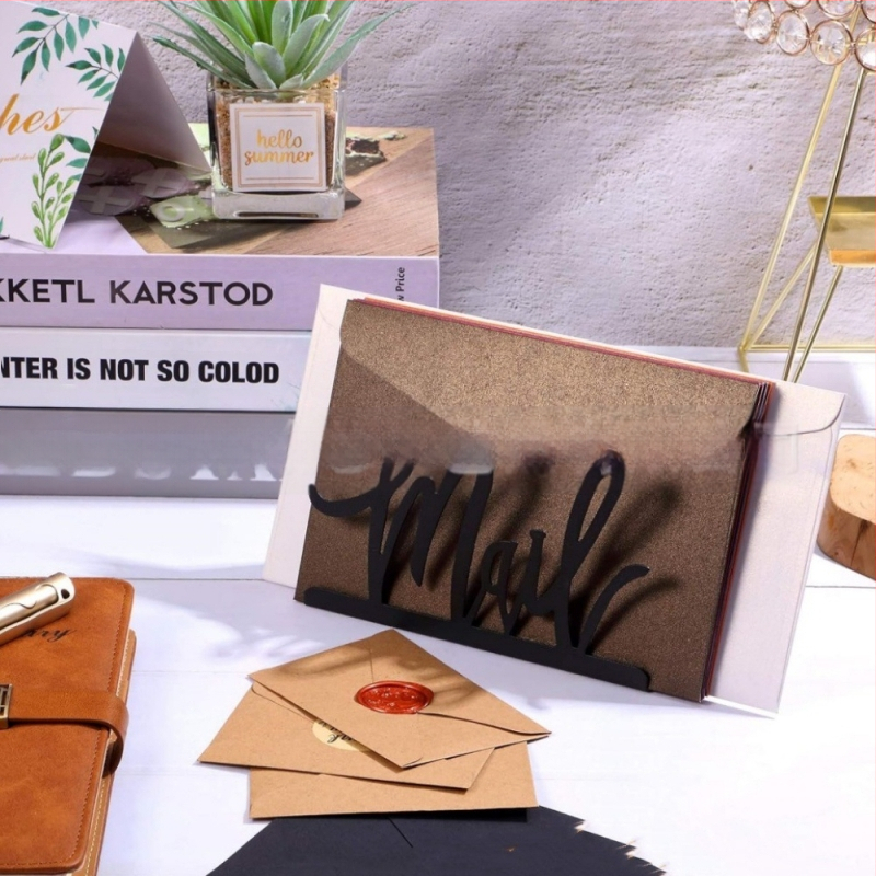 Metalinis pašto tvarkymo stovas pašto aplankams, darbalaukio laikiklis namams, biurui